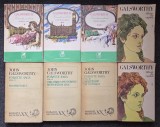 FORSYTE SAGA + COMEDIA MODERNA + SFARSIT DE CAPITOL, Galsworthy, 8 vol., Cartea Romaneasca, 1969, 1972, 1985, Roman
