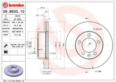 BREMBO 09.B633.10 PRIME LINE Disc frana foto