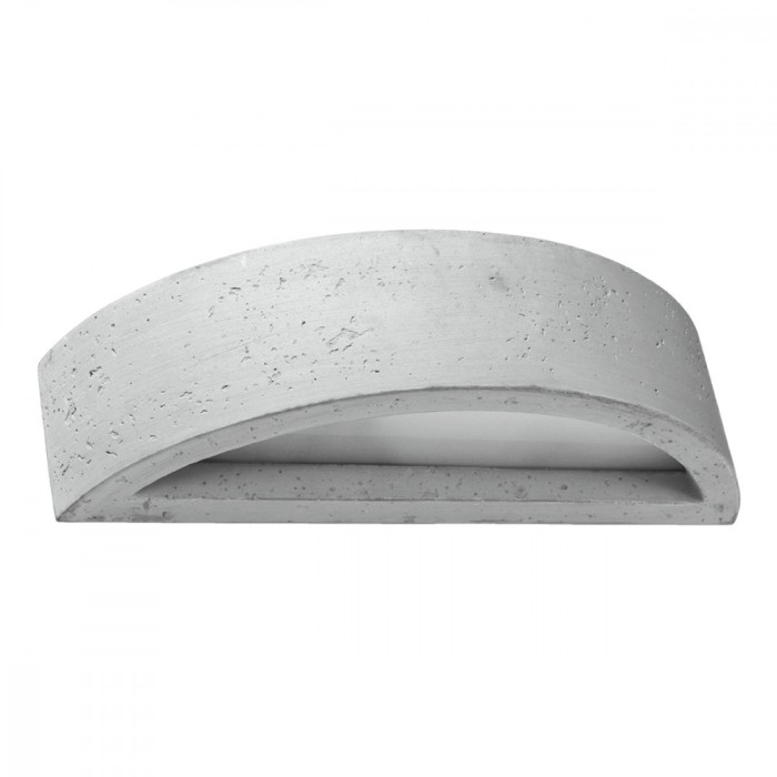 Lampă De Perete Atena Gri Beton/Sticlă 1 Bec Semicircular Modern De Interior