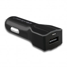 Incarcator auto Qoltec 50129 12-24V 12W 2.4A USB Blk foto