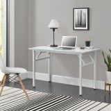 Masa Pliabila [neu.haus] AATF-7702 Alba 120x60cm, Inaltime Reglabila, Birou/Casa, PAL Melaminat, Cadru Metalic