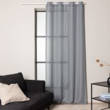 Perdele Gri Deschis Venture Home Kaya, 240x140cm, Poliester, Set 2 Bucati, Translucide, Ocheti