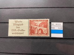 Germania 1936 - Timbru cu Cupon W111 (WHW - Deutsche Alpenstra&szlig;e), Nestampilat-A690