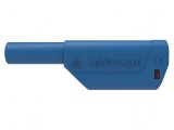 Conector banană 4mm 32A 1kV albastru izolație aurit