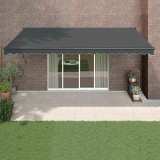 vidaXL Copertină retractabilă automată, antracit, 5x3 m