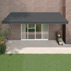 vidaXL Copertină retractabilă automată, antracit, 5x3 m