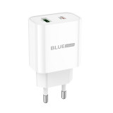Cumpara ieftin Incarcator Retea BLUE Power BC80A, 20W, 3A, 1 X USB-A &ndash; 1 X USB-C, Alb