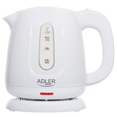 Fierbator electric Adler, capacitate 1 l, 850 W, baza rotativa, Alb
