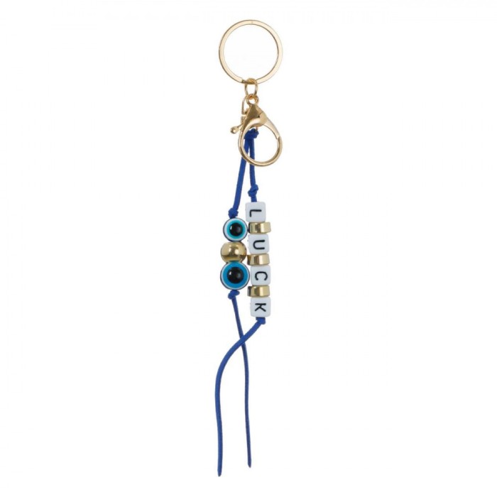 Breloc Cordon Ochi Asigurare, 21cm, Albastru, Alb