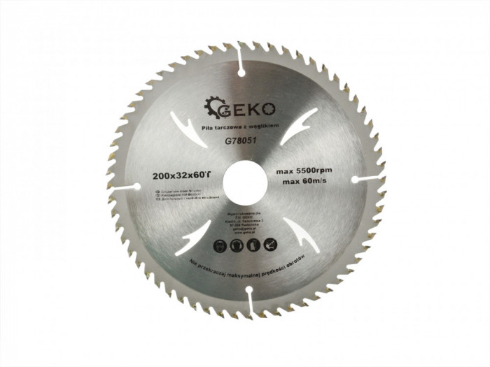 Disc pentru lemn, 200x32x60T, Geko G78051