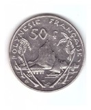 Moneda Polinezia Franceza 50 francs/franci 1985, stare buna, curata, Australia si Oceania, Nichel