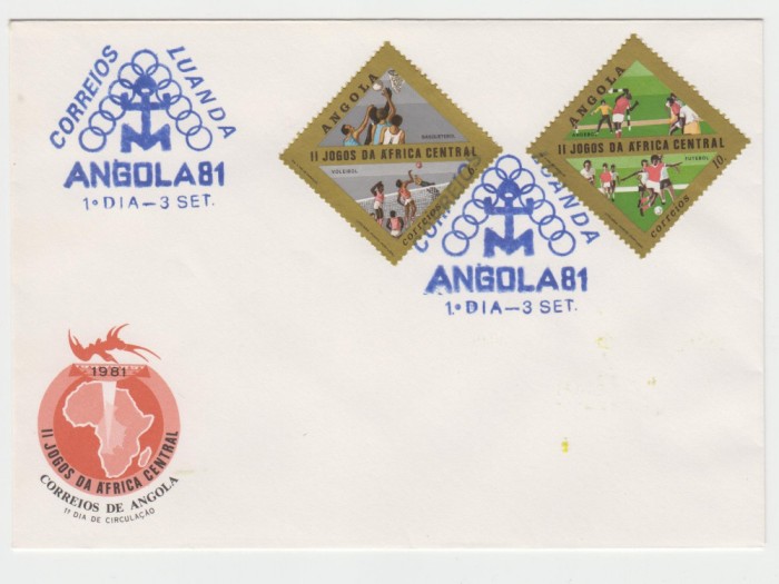 B16 - FDC - Angola - Jocurile sportive ale Africii centrale - Angola 1981