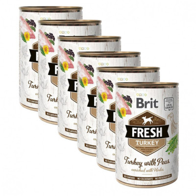 Can Brit Fresh Turkey with Peas 6 x 400 g foto