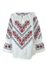 Bluza dama tip ie D24, alb/rosu , marimea S, Casual, Bumbac