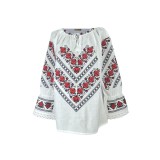 Bluza dama tip ie D24, alb/rosu , marimea 2XL