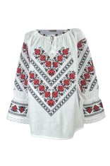 Bluza dama tip ie D24, alb/rosu , marimea 3XL