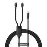 Baseus - Data Cable Flash Series 2in1 (CA1T2-F01) - Type-C to Type-C, Lightning 100W, 1.2m - Black