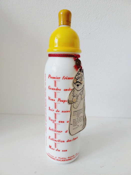 Sticla biberon vintage anii 60 Franta Adult Baby Bottle for Armagnac (alcool)