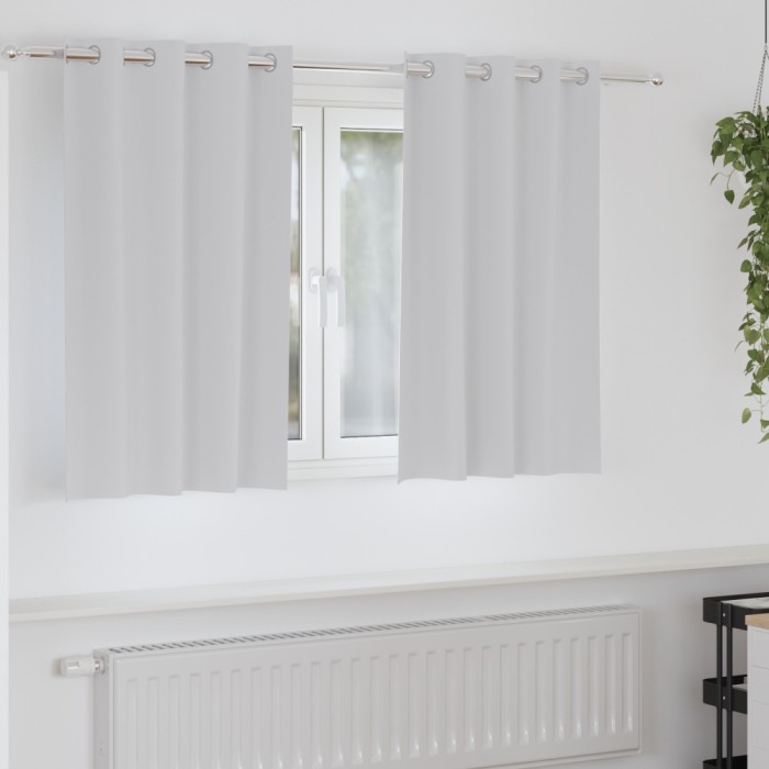 vidaXL Perdele cu perdele 2 pcs Gri deschis 140 x 140 cm Poliester