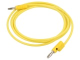 Cablu de masurare POMONA galben 1.83m, 30V AC / 15A, conector banana 4mm axial/transversal