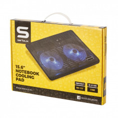 Cooling pad serioux srxncp007 dimensiuni: 340*250*23mm compatibilitate maxima laptop: 15.6 inch dimensiune ventilator: 2 x