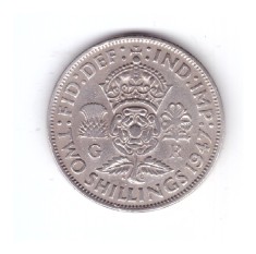 Moneda Anglia 2 shilling / 2 shillings 1947, stare buna, curata