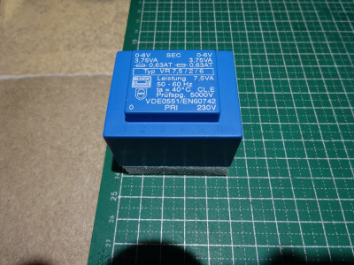 Transformator miniatura montare pcb 6v-0-6v /7,5VA /Block foto