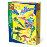 Set creativ de jucarie - Avioane din hartie, 16 bucati set,5-8 ani, SES Creative