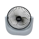 Mini ventilator portabil, de masa, reincarcabil USB, cu 3 trepte de viteza, negru/alb