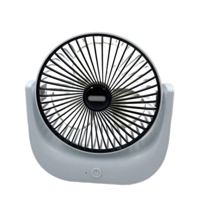 Mini ventilator portabil, de masa, reincarcabil USB, cu 3 trepte de viteza, negru/alb foto