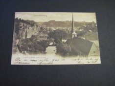 Carte poștală originală Luxemburg &ndash; Vedere din Grund,Piesă de colecție La Belle &Eacute;poque(cel mai probabil din perioada 1900&ndash;1940)