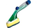 Burete cu Rezervor pentru Detergent SCOTCH BRITE Click &amp; Clean, 230x95x60 mm, Culoare Galben, Burete din Spuma Poliuretanica, Burete Fibra Abraziva, B, Scotch-Brite