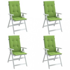 vidaXL Perne scaun spătar &icirc;nalt 4 buc. melanj verde 120x50x4 cm textil 4002428