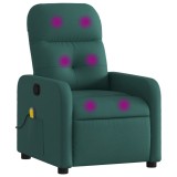 Cumpara ieftin Fotoliu de masaj rabatabil, verde inchis, material textil