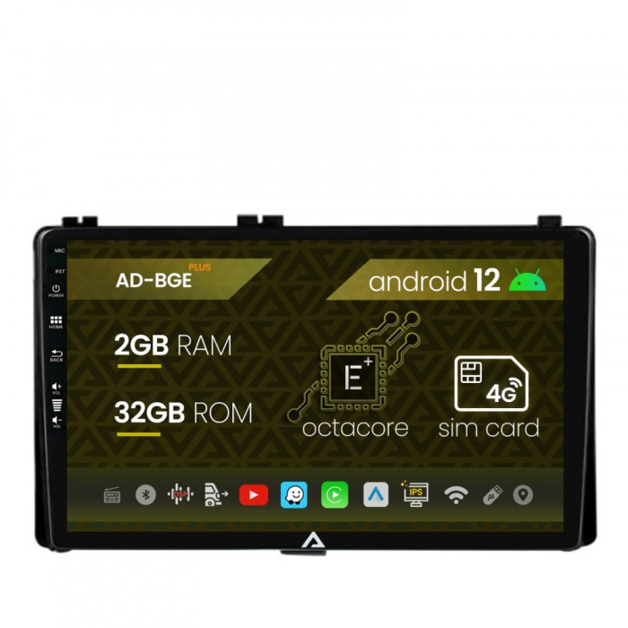 Navigatie Toyota Auris Corolla (2016-2018), Android 12, E-Octacore 2GB RAM + 32GB ROM, 9 Inch - AD-BGE9002+AD-BGRKIT089AV2