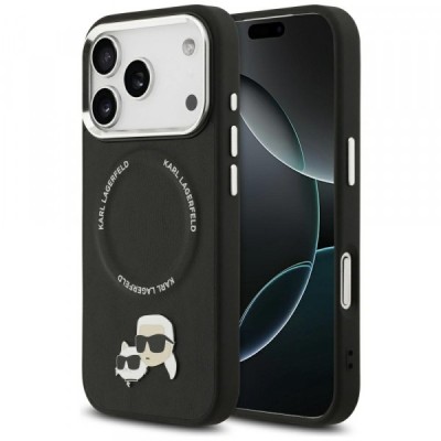 Husa MagSafe pentru Apple iPhone 17 Pro Max, Karl Lagerfeld, Karl &amp;amp; Choupette Pins, Neagra foto