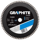 Disc diamantat pentru zidarie 230mm/22,2mm TURBO WAVE GRAPHITE 57H638 HardWork ToolsRange