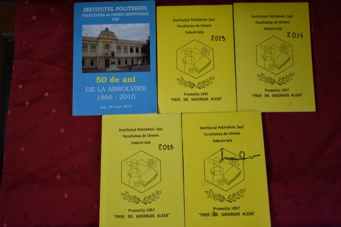 cinci carti aniversare Facultatea de Chimie Industriala Iasi promotia 1957