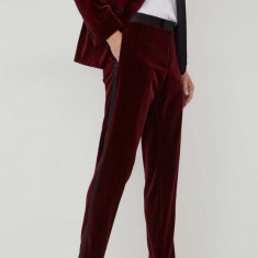 BOSS pantaloni barbati, culoarea bordo, mulata