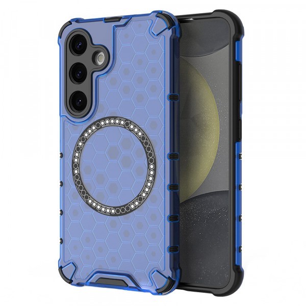 Husa MagSafe pentru Samsung Galaxy S24 S921, Techsuit, HoneyComb Shield, Albastra