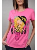 TRICOU CUTE GIRL APLICATII STRASURI BELLEGRA Roz M-L