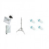 Kit lumina continua videochat: suport 4 becuri cu softbox 50x70cm, 4x bec105W, stativ 75-205cm