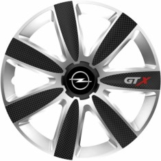 Set 4 Capace Roti GTX Carbon Gri-Negru R17, Compatibil Cu Opel
