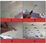 Kit pentru reparatia plafonului auto, Zola, 60 de nituri de reparatie, din metal si plastic, lungime surub 13 mm, argintiu
