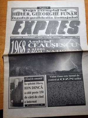 ziarul expres 24-30 august 1993-ion dinca,varful omu,gheorghe funar foto