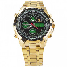 Ceas barbatesc masiv, dual - time, stil sport / militar foto