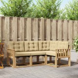 vidaXL Set Canapele Exterior cu Perne, 4 Piese, Lemn Acacia, Alb Bej