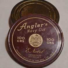 Angler's Navy Cut - cutie tutun /tabac, veche din tabla litografiata anii 1930