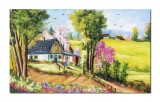 Cumpara ieftin Tablou pictat manual, Pe plaiuri mioritice, amintiri de la bunici, 100x60cm ulei pe panza, Constantin Feraru