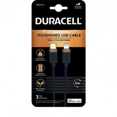 Cablu de date Duracell USB9012A, USB-C - Lightning, 1m (Negru)